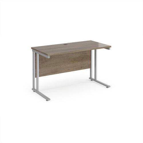 Maestro 25SL Rectangular Desk 1200x600x725mm Silver Frame/Grey Nebraska Oak MC612SNO
