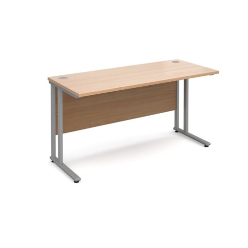 Maestro 25SL Rectangular Desk 1400x600x725mm Silver Frame/Beech Top MC614SB