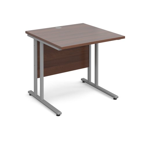 Maestro 25SL Rectangular Desk 800x800x725mm Silver Frame/Walnut Top MC8SW