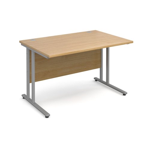 Maestro 25SL Rectangular Desk 1200x800x725mm Silver Frame/Oak Top MC12SO