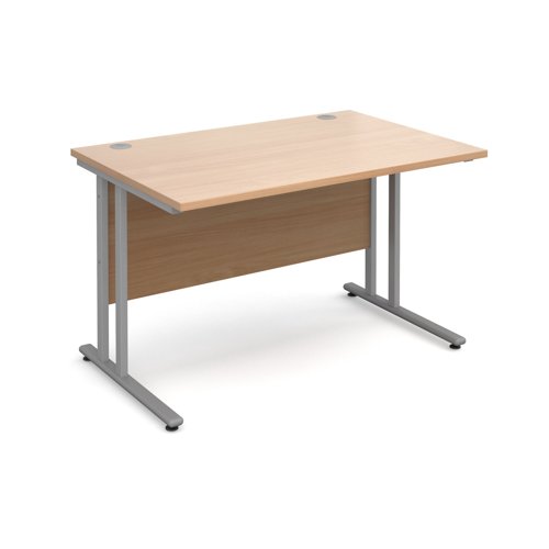 Maestro 25SL Rectangular Desk 1200x800x725mm Silver Frame/Beech Top MC12SB