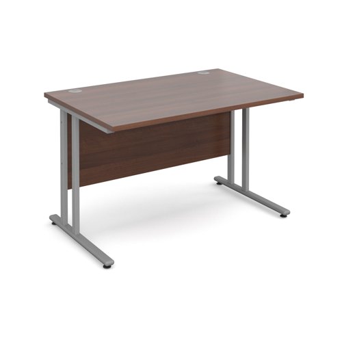 Maestro 25SL Rectangular Desk 1200x800x725mm Silver Frame/Walnut Top MC12SW