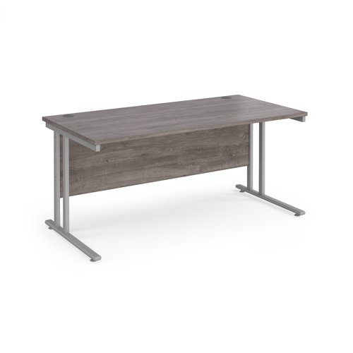 Maestro 25SL Rectangular Desk 1600x800x725mm Silver Frame/Grey Oak Top MC16SGO