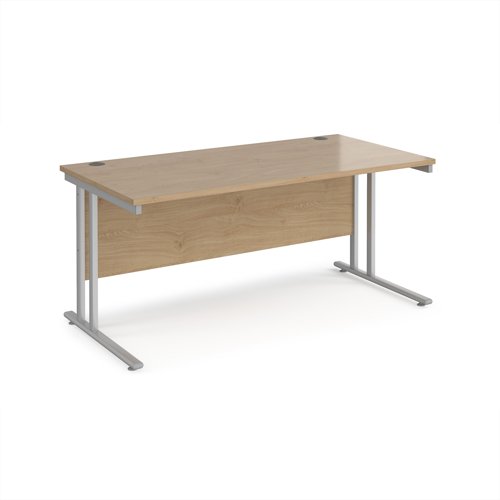 Maestro 25SL Rectangular Desk 1600x800x725mm Silver Frame/Kendal Oak Top MC16SKO