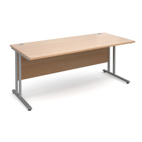 Maestro 25SL Rectangular Desk 1800x800x725mm Silver Frame/Beech Top MC18SB