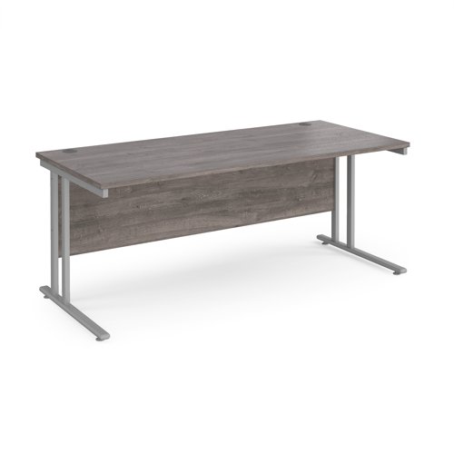 Maestro 25SL Rectangular Desk 1800x800x725mm Silver Frame/Grey Oak Top MC18SGO
