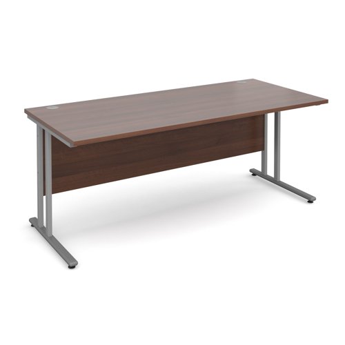 Maestro 25SL Rectangular Desk 1800x800x725mm Silver Frame/Walnut Top MC18SW