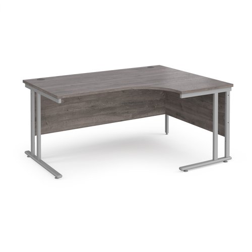 Maestro 25SL Ergonomic Desk Right Hand 1600x800x725mm Silver Frame/Grey Oak Top MC16ERSGO