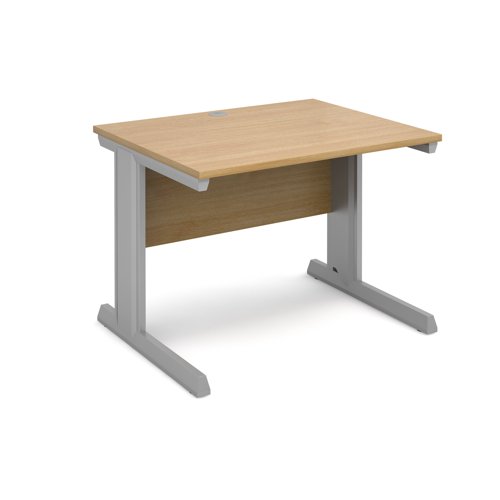 Vivo Straight Desk 1000x800x725mm Silver Frame/Oak Top V10-S-O