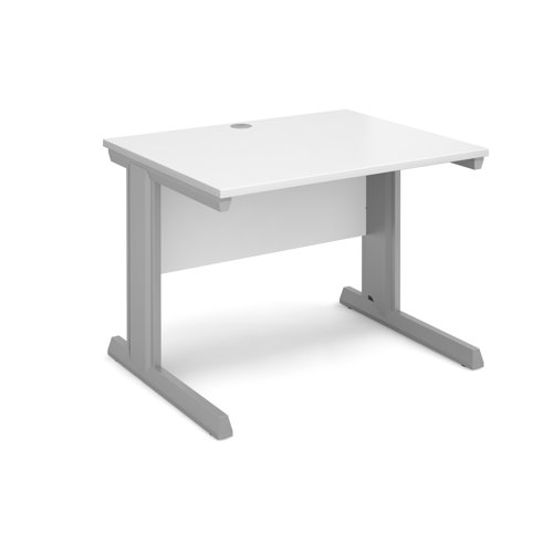 Vivo Straight Desk 1000x800x725mm Silver Frame/White Top V10-S-WH
