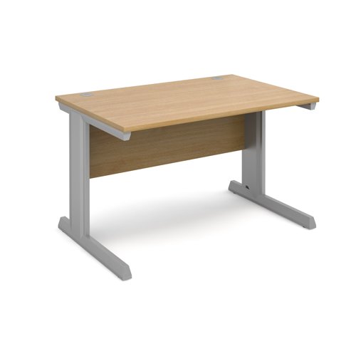 Vivo Straight Desk 1200x800x725mm Silver Frame/Oak Top V12-S-O
