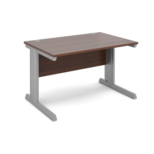 Vivo Straight Desk 1200x800x725mm Silver Frame/Walnut Top V12-S-W