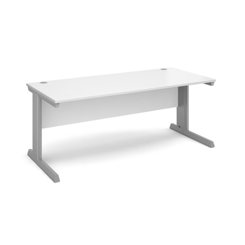 Vivo Straight Desk 1800x800x725mm Silver Frame/White Top V18-S-WH