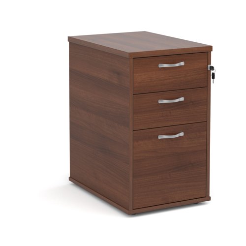 Desk High Pedestal 3 Drawer 426x600x725mm Walnut Finish R25DH6W