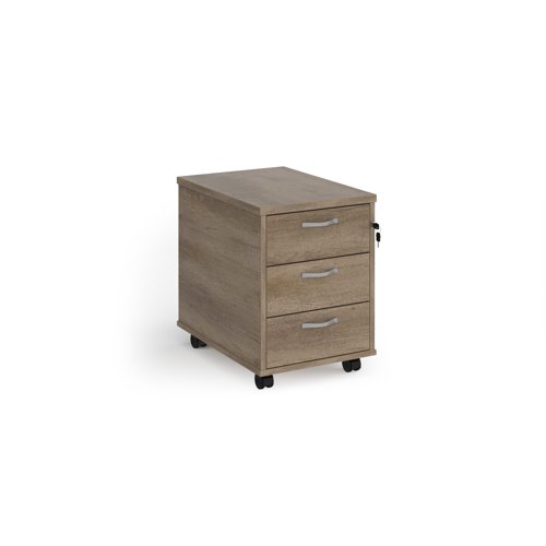 Mobile Pedestal 3 Drawer 426x600mm Grey Nebraska Oak R3MNO