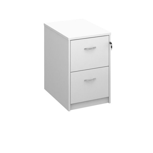 Deluxe Executive Filing Cabinet 2 Drawer 480x650x730mm White Finish LF2WH