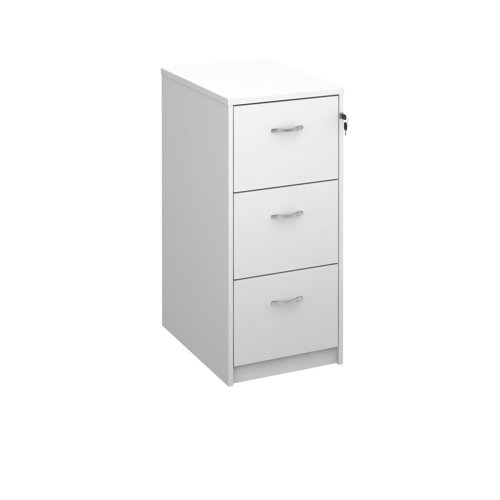 Deluxe Executive Filing Cabinet 3 Drawer 480x650x1045mm White Finish LF3WH