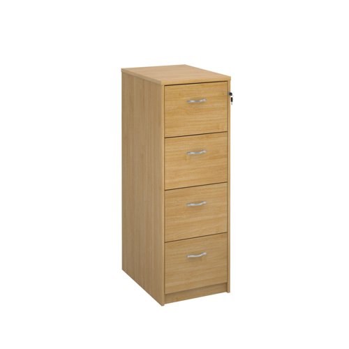 Deluxe Executive Filing Cabinet 4 Drawer 480x650x1360mm Oak Finish LF4O