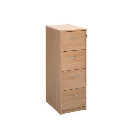 Deluxe Executive Filing Cabinet 4 Drawer 480x650x1360mm Beech Finish LF4B