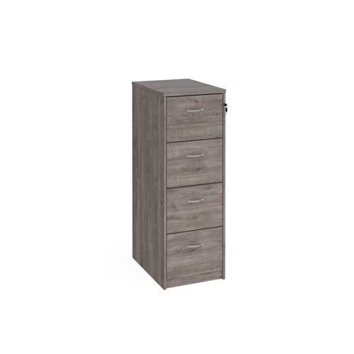 Deluxe Executive Filing Cabinet 4 Drawer 480x650x1360mm Grey Oak Finish LF4GO