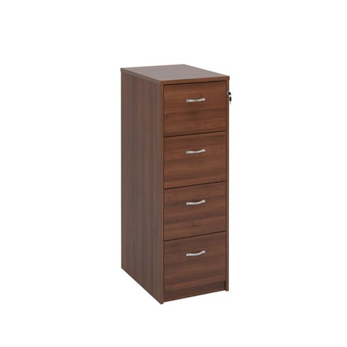 Deluxe Executive Filing Cabinet 4 Drawer 480x650x1360mm Walnut Finish LF4W