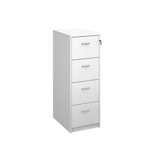 Deluxe Executive Filing Cabinet 4 Drawer 480x650x1360mm White Finish LF4WH