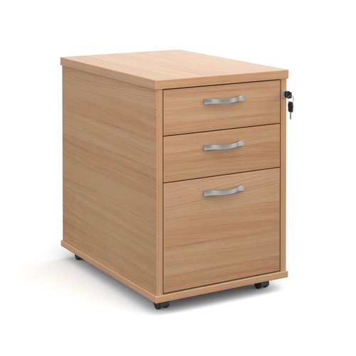 Tall Mobile Pedestal 3 Drawer Beech Finish TMPB