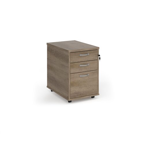 Tall Mobile Pedestal 3 Drawer Grey Nebraska Oak Finish TMPNO