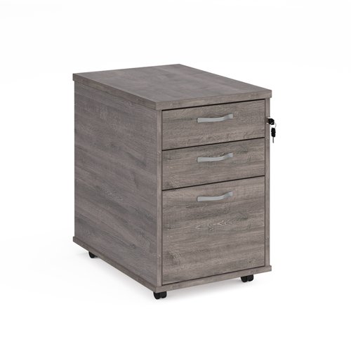 Tall Mobile Pedestal 3 Drawer Grey Oak TMPGO