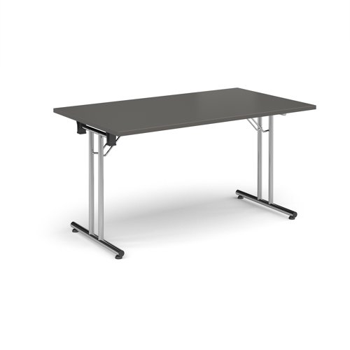 Rectangular Folding Leg Table 1400x800mm Chrome Legs/Onyx Grey Top SFL1400-C-OG