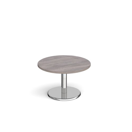 Pisa Circular Coffee Table Round Base 800mm Grey Oak Top PCC800-GO