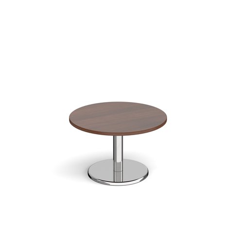 Pisa Circular Coffee Table Round Base 800mm Walnut Top PCC800-W