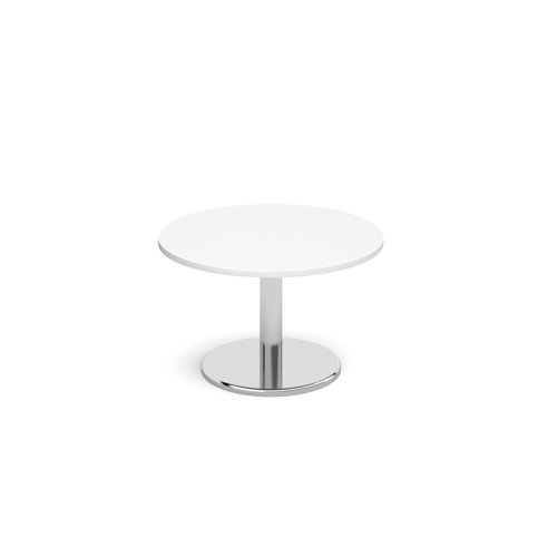 Pisa Circular Coffee Table Round Base 800mm White Top PCC800-WH