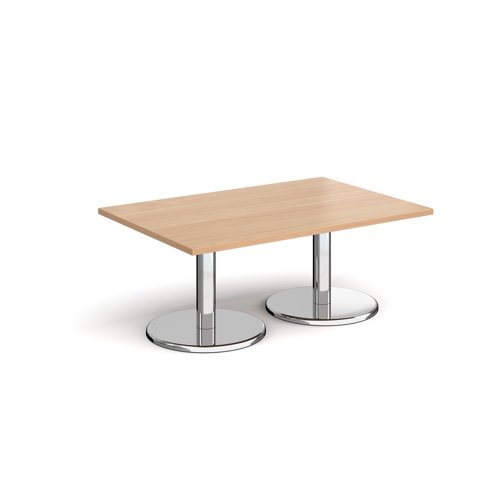 Pisa Rectangular Coffee Table Round Base 1200x800mm Beech Top PCR1200-B