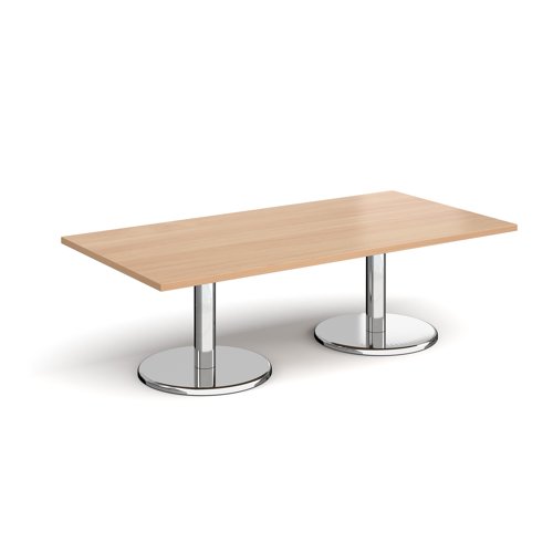 Pisa Rectangular Coffee Table Round Base 1600x800mm Beech Top PCR1600-B