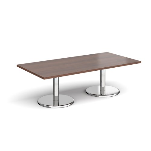 Pisa Rectangular Coffee Table Round Base 1600x800mm Walnut Top PCR1600-W