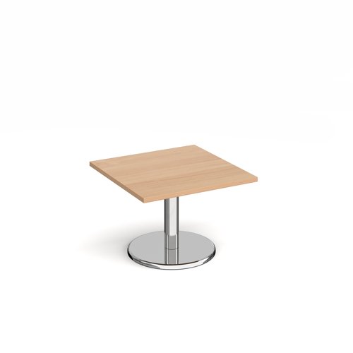 Pisa Square Coffee Table Round Base 800mm Beech Top PCS800-B