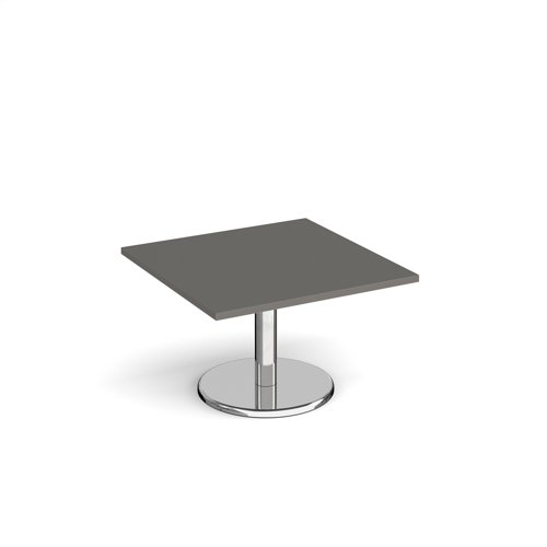 Pisa Square Coffee Table Round Base 800mm Onyx Grey Top PCS800-OG