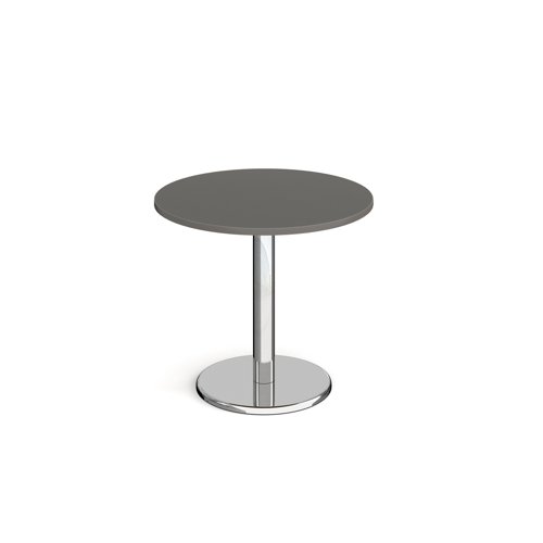 Pisa Circular Dining Table Round Base 800mm Onyx Grey Top PDC800-OG
