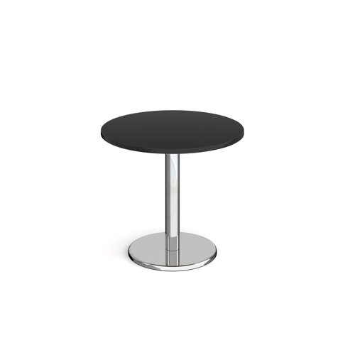 Pisa Circular Dining Table Round Base 800mm Black Top PDC800-BK