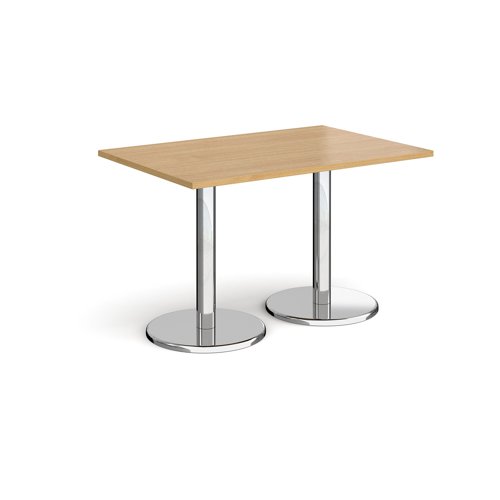 Pisa Rectangular Dining Table Round Base 1200x800mm Oak Top PDR1200-O