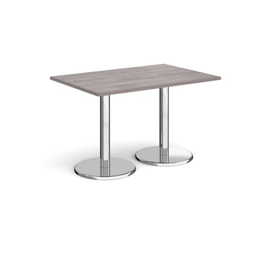 Pisa Rectangular Dining Table Round Base 1200x800mm Grey Oak Top PDR1200-GO