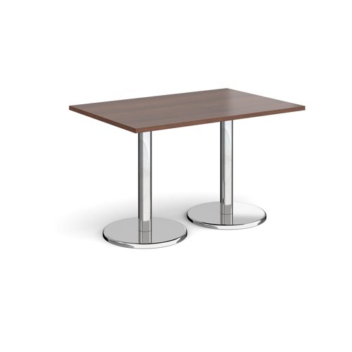 Pisa Rectangular Dining Table Round Base 1200x800mm Walnut Top PDR1200-W