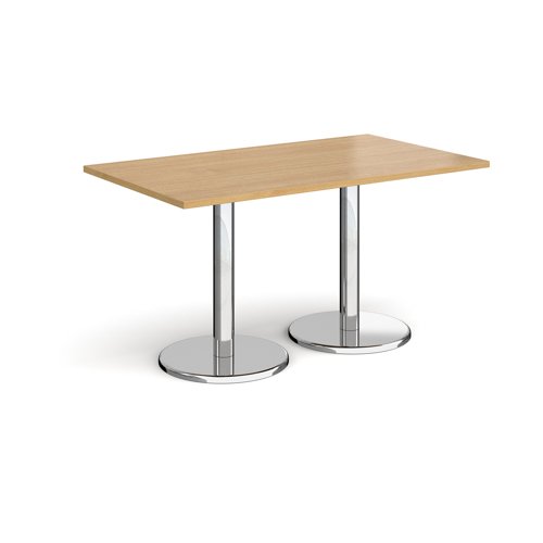 Pisa Rectangular Dining Table Round Base 1400x800mm Oak Top PDR1400-O