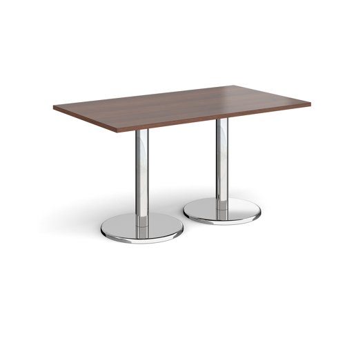 Pisa Rectangular Dining Table Round Base 1400x800mm Walnut Top PDR1400-W