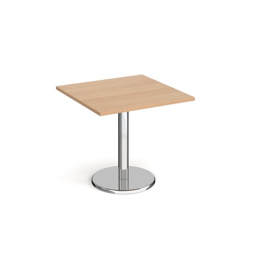 Pisa Square Dining Table Round Base 800mm Beech Top PDS800-B