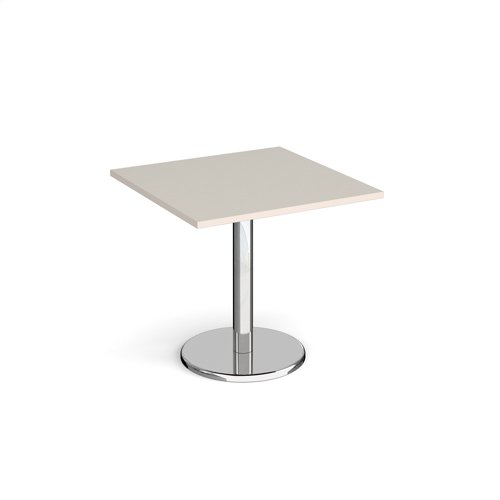 Pisa Square Dining Table Round Base 800mm Light Grey Top PDS800-LG