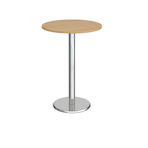 Pisa Circular Poseur Table Round Base 800mm Oak Top PPC800-O