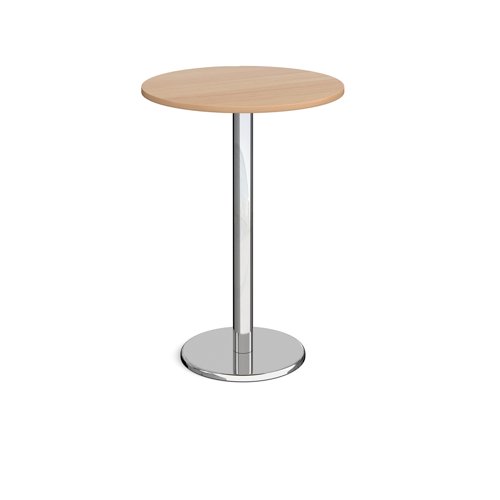 Pisa Circular Poseur Table Round Base 800mm Beech Top PPC800-B