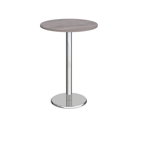 Pisa Circular Poseur Table Round Base 800mm Grey Oak Top PPC800-GO